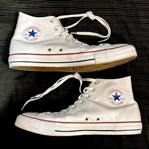 Converse Chuck Taylor All Star Leather White High Tops | Sz 13 Men’s